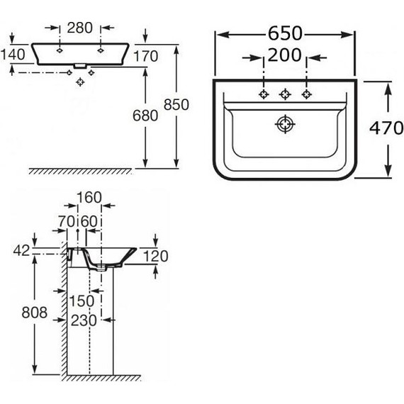 Раковина подвесная Roca Gap 65 см 327473000 - фото 8