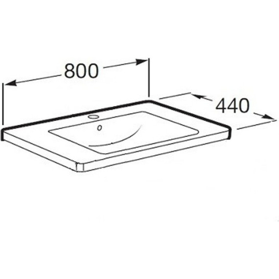 Тумба подвесная с раковиной Roca Ronda 80 см ZRU9303004, бетон/белый глянец - фото 10