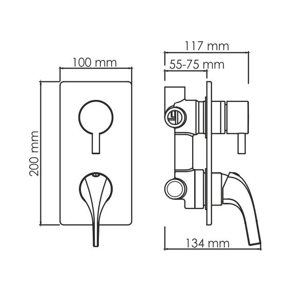 Смеситель для ванны WasserKraft Sauer 7171, золото - фото 4