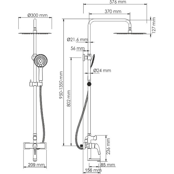 Душевая стойка WasserKraft Sauer A17101, золото - фото 9
