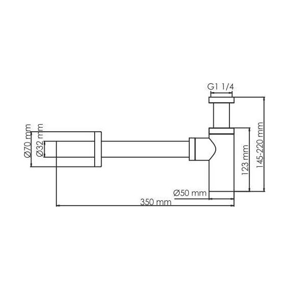 Сифон для умывальника WasserKraft Wiese A172, оружейная сталь - фото 2