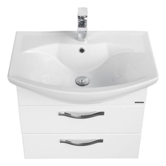 Тумба подвесная с раковиной Акватон Ария 65М см 1A1233K0AA010, белый - фото 4