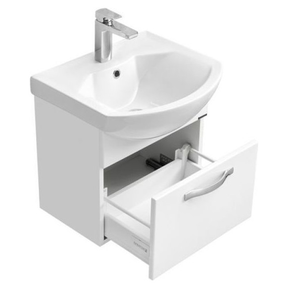 Тумба подвесная с раковиной Акватон Ария 50 см 1A1403K0AA010, белый - фото 5