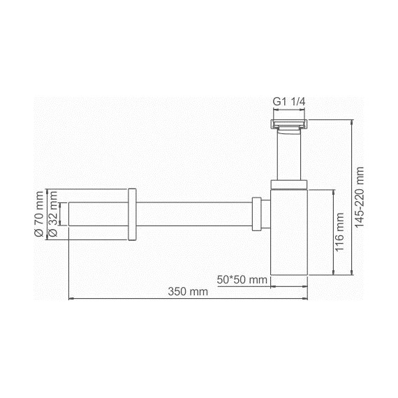 Сифон для умывальника WasserKraft Abens A169, черный - фото 2