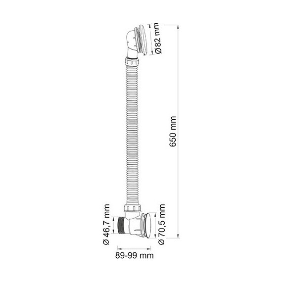Сифон для ванны WasserKraft Abens A159, черный - фото 2