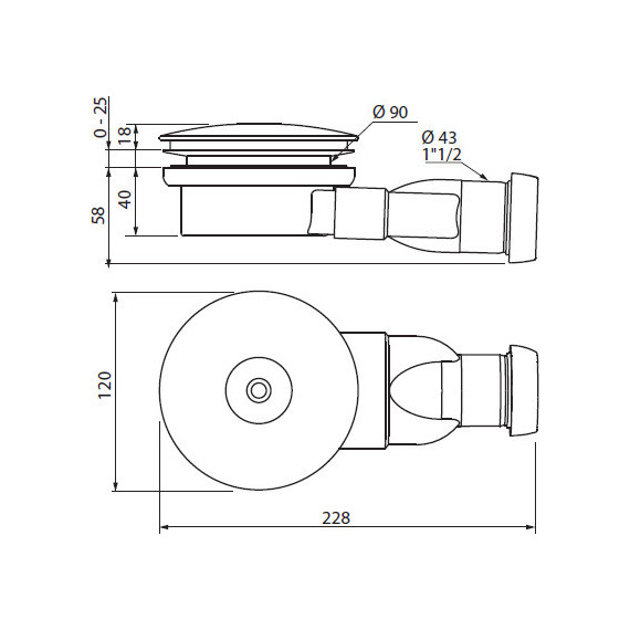Сифон для душевого поддона Cezares CZR-02-90 - фото 2