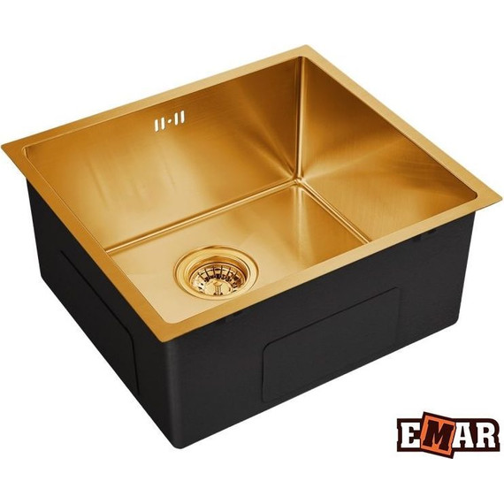 Кухонная мойка Emar EMB-114 1,2 мм, золото, Цвет производителя: золото - фото 
