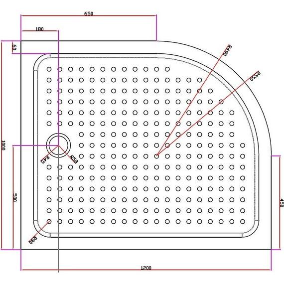 Акриловый поддон Cezares TRAY-A-RH-120/100-550-15-W-R 120х100 см - фото 3
