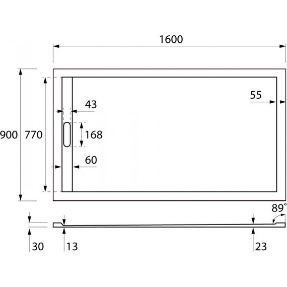 Мраморный поддон Cezares TRAY-AS-AH-160/90-30-W 160х90 см - фото 4