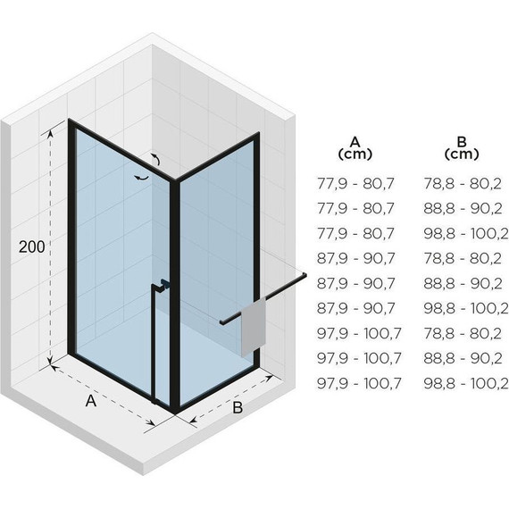 Душевое ограждение Riho Lucid GD201 100х100 см G005015121 черный/прозрачное - фото 3