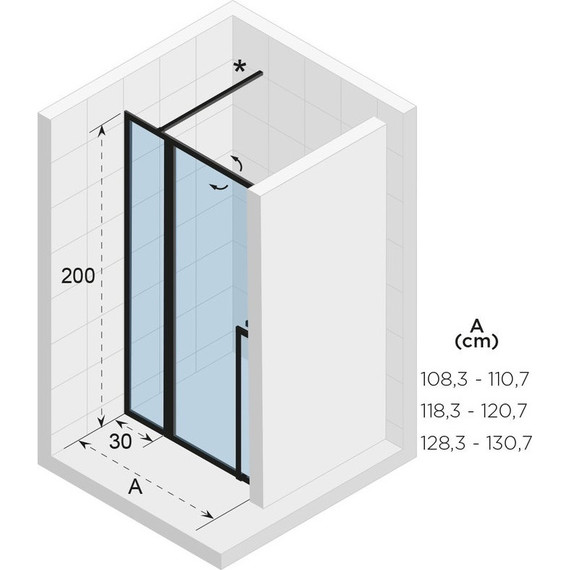 Душевая дверь Riho Lucid GD104 120 см G005005121 черный/прозрачное - фото 2