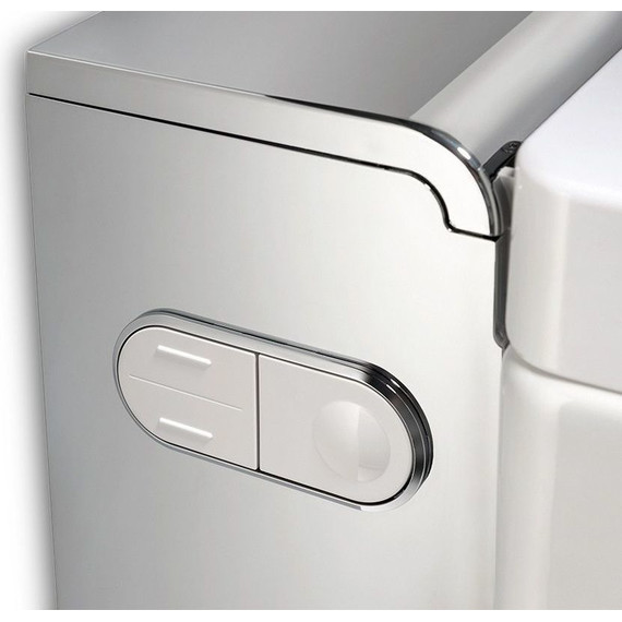 Унитаз-биде подвесной безободковый импульсный Geberit AquaClean Mera Comfort 146.214.21.1 с крышкой микролифт, белый/хром - фото 5