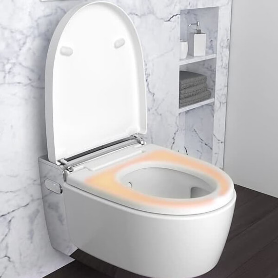 Унитаз-биде подвесной безободковый импульсный Geberit AquaClean Mera Comfort 146.214.21.1 с крышкой микролифт, белый/хром - фото 6