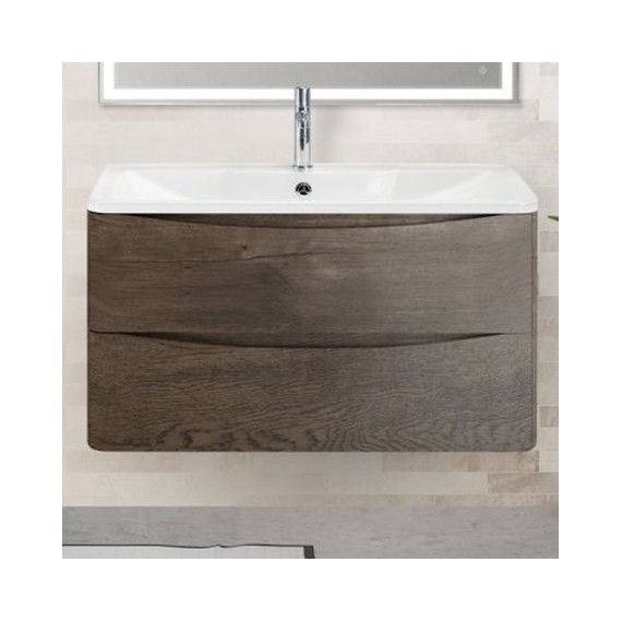 Тумба подвесная с раковиной BelBagno ACQUA-900-2C-SO-RNG 90 см, Rovere Nature Grigio, Цвет фасада: Rovere Nature Grigio - фото 