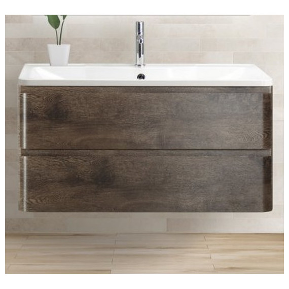 Тумба подвесная с раковиной BelBagno ALBANO-1000-2C-SO-RNG 100 см, Rovere Nature Grigio, Цвет фасада: Rovere Nature Grigio - фото 