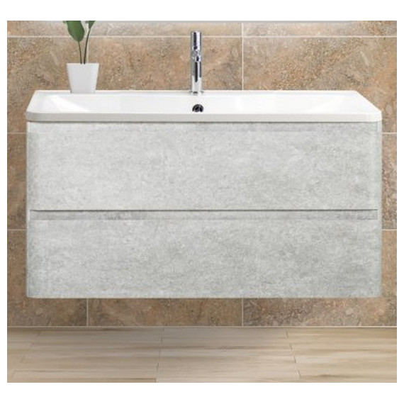 Тумба подвесная с раковиной BelBagno ALBANO-900-2C-SO-CVG 90 см, Cemento Verona Grigio, Цвет фасада: Cemento Verona Grigio - фото 