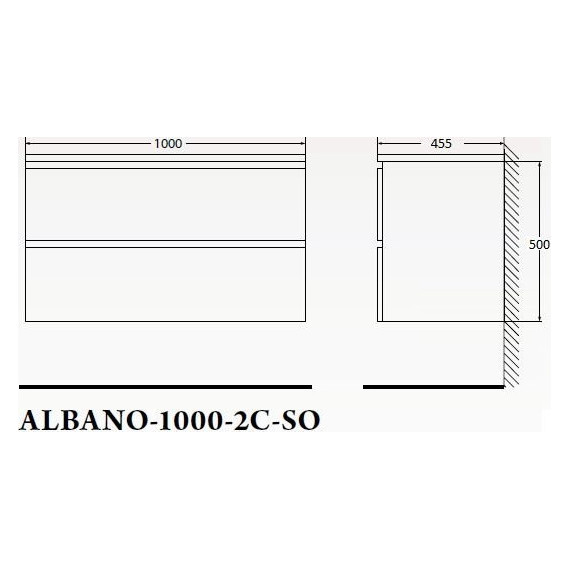 Тумба подвесная с раковиной BelBagno ALBANO-1000-2C-SO-CVG 100 см, Cemento Verona Grigio, Цвет фасада: Cemento Verona Grigio - фото 6