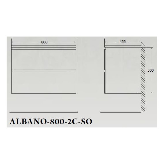 Тумба подвесная с раковиной BelBagno ALBANO-800-2C-SO-RNG 80 см, Rovere Nature Grigio, Цвет фасада: Rovere Nature Grigio - фото 5