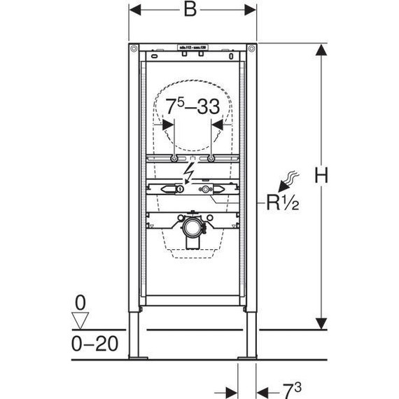Инсталляция для писсуара Geberit Duofix 111.686.00.1 - фото 2