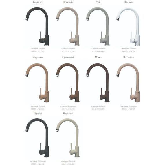 Смеситель для кухни Florentina Альфа FL 313.01H.1123.102, чёрный, Цвет производителя: чёрный - фото 2