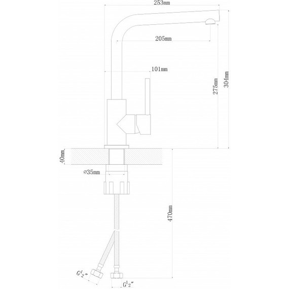 Смеситель для кухни Florentina Дельта FL 313.06H.1123.302, антрацит, Цвет производителя: антрацит - фото 3