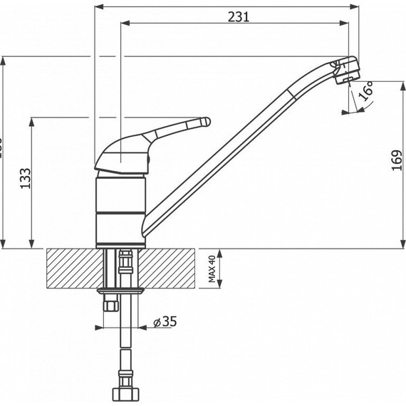 Смеситель для кухни Florentina Гамма 313.05L.1123.302, антрацит, Цвет производителя: антрацит - фото 3