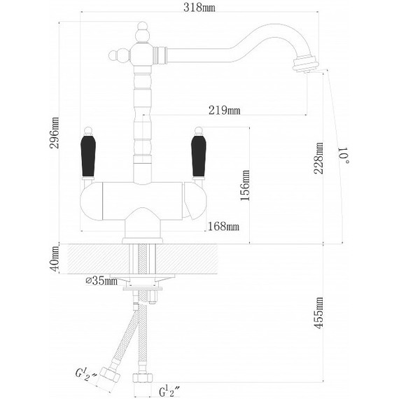 Смеситель для кухни Florentina Ария 333.22H.2113.700, бронза - фото 3