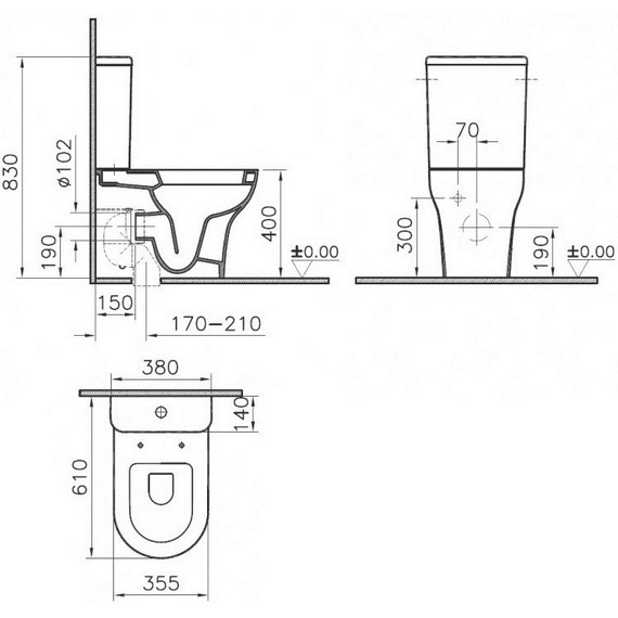 Унитаз приставной Vitra Zentrum 9012B003-7202 с крышкой микролифт - фото 3