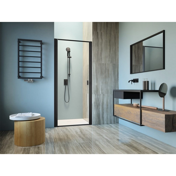 Душевая дверь Radaway Nes 8 Black DWJ I Frame 70 см 10076070-54-56L (стекло 8 мм), черный/прозрачное - фото 2