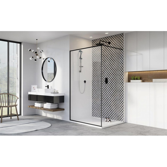 Душевая перегородка Radaway Modo X Black II Frame 120х200 см 389324-54-56 (стекло 10 мм), черный/прозрачное - фото 2