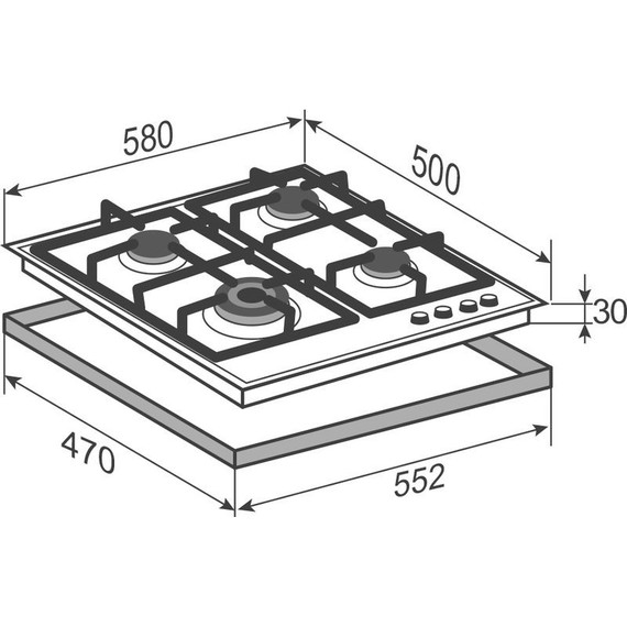 Газовая варочная поверхность Zigmund & Shtain GN 128.61 W - фото 4