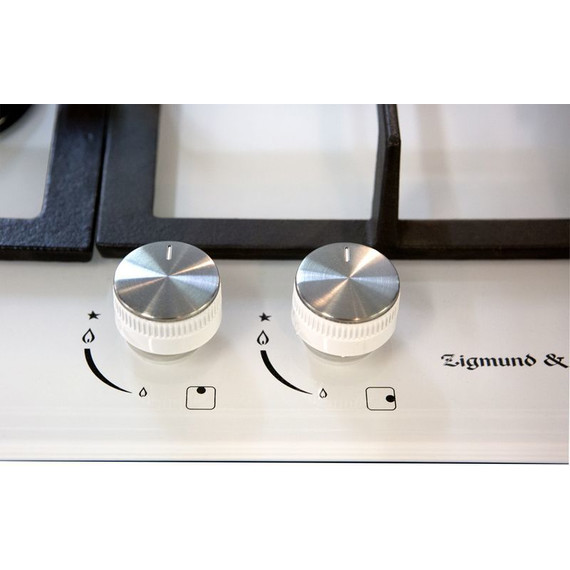 Газовая варочная поверхность Zigmund & Shtain MN 114.61 W (белое стекло) - фото 4