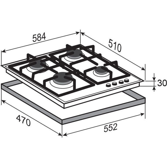 Газовая варочная поверхность Zigmund & Shtain MN 197.61 I (бежевое стекло) - фото 4