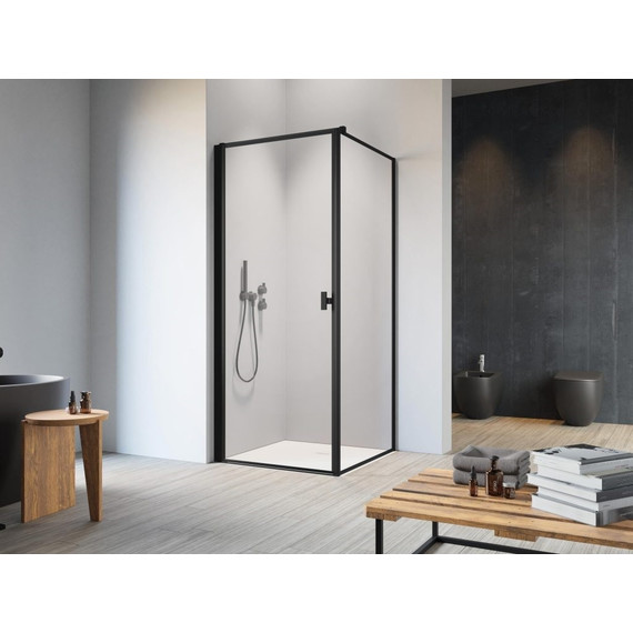 Душевое ограждение Radaway Nes 8 Black KDJ I Frame + S1 100х75 см L (стекло 8 мм), черный/прозрачное - фото 2