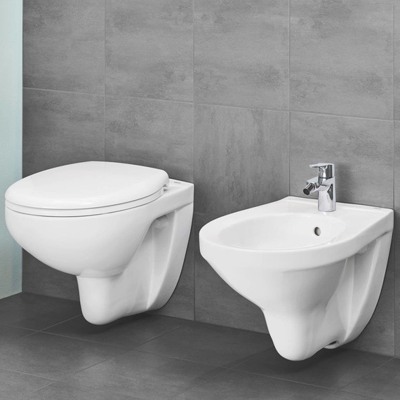 Унитаз подвесной безободковый Grohe Bau Ceramic 39351000 с крышкой микролифт - фото 3