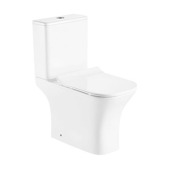 Унитаз-компакт безободковый Mirsant Smart с крышкой микролифт - фото 