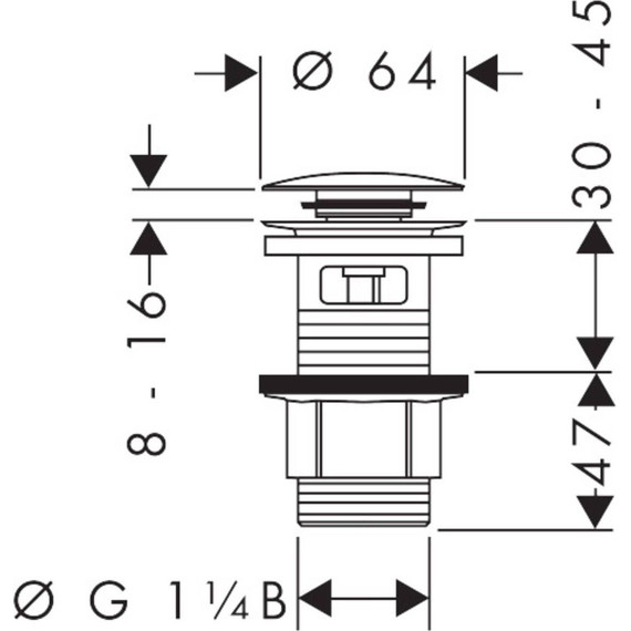 Донный клапан Hansgrohe 50105000 - фото 2