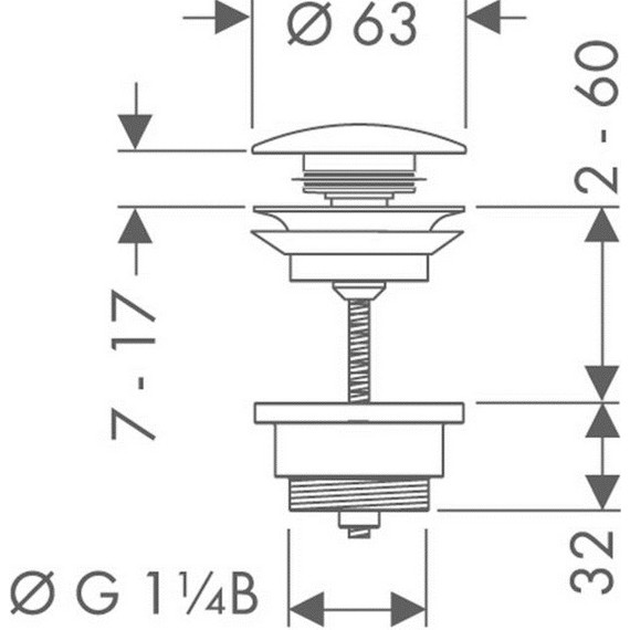 Донный клапан Hansgrohe 50100000 - фото 2