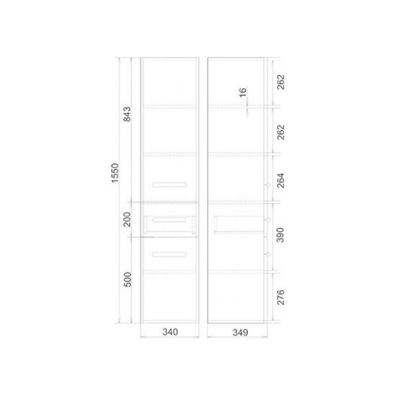 Пенал подвесной Mirsant Fuji 35 см L, белый - фото 5