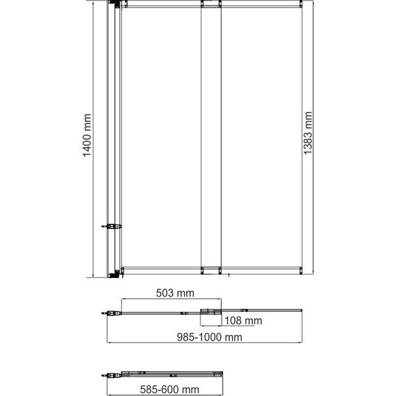 Шторка для ванны WasserKraft Main 100 см 41S02-100 WasserSchutz, хром/прозрачное - фото 4