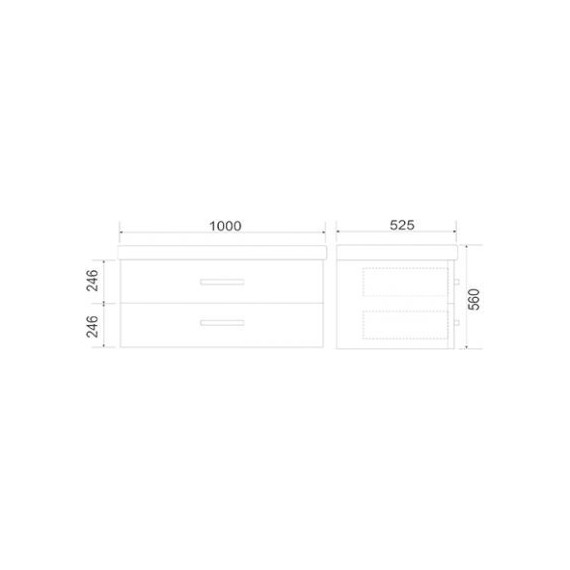 Тумба подвесная с раковиной Mirsant Fuji 100 см с доводчиком, белый - фото 7