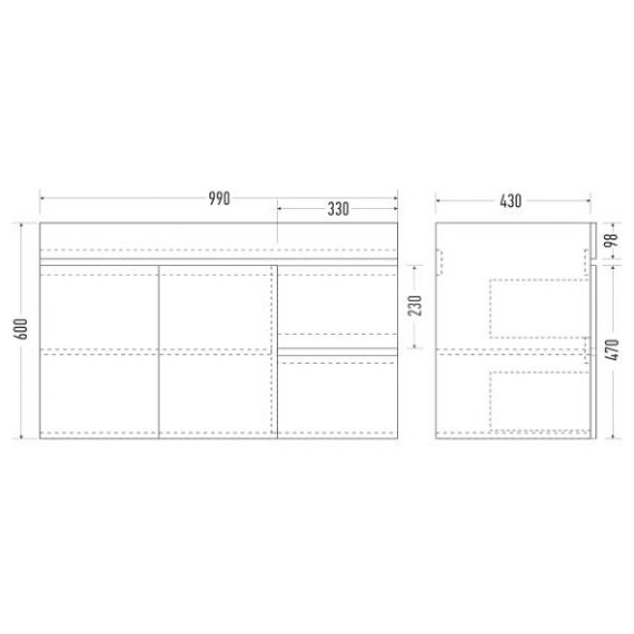 Тумба подвесная с раковиной Mirsant Next 100/1 см (раковина Premier 1000), белый - фото 5