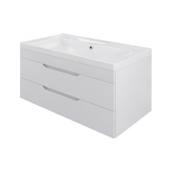 Тумба подвесная с раковиной Mirsant Soho Quadro 100 см, белый - фото 