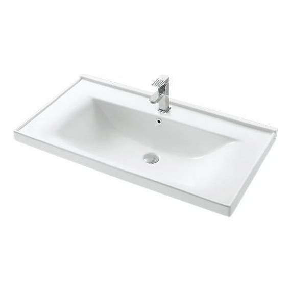 Тумба подвесная с раковиной Mirsant Soho Quadro 100 см, белый - фото 4