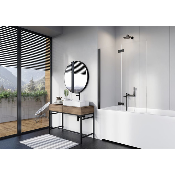 Шторка для ванны Radaway Nes 8 Black PND I 120 см 10060120-54-01L (стекло 8 мм), черный/прозрачное - фото 2