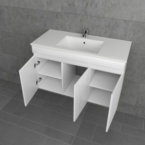 Тумба подвесная с раковиной Mirsant Next 100 см (раковина Premier 1000), белый - фото 3