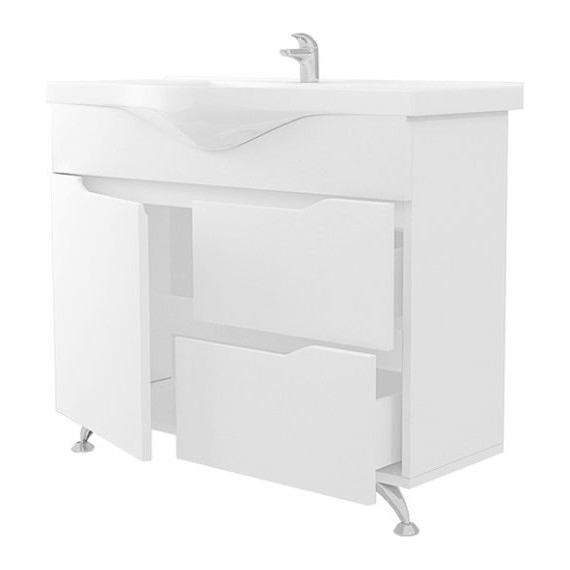 Тумба напольная с раковиной Mirsant Soho 100 см, белый - фото 3