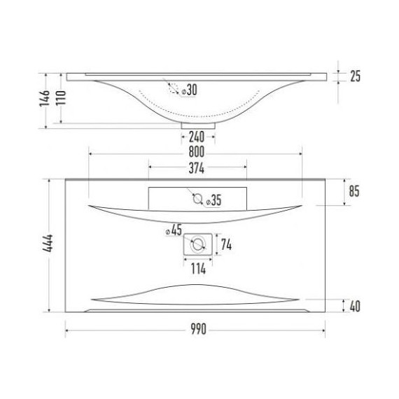 Тумба напольная с раковиной Mirsant Next 100 см (раковина Premier 1000), белый - фото 6