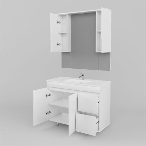 Зеркало-шкаф Mirsant Next 100/2 100 см - фото 2