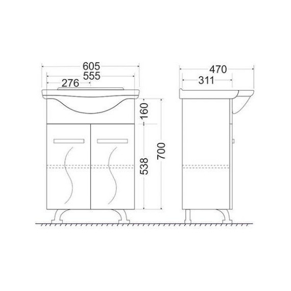 Тумба напольная с раковиной Mirsant Сандра 60 см, белый - фото 4